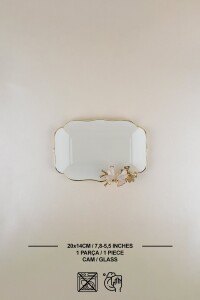 Glore Dolmabahçe Lotus Krem 2'li Cam Kayık Tabak Takımı - 5