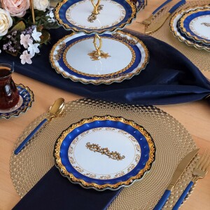 Glore Elegance 6 Kişilik 25 Parça Cam Pasta Çay İkram Takımı - Glore