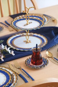 Glore Elegance 6 Kişilik 25 Parça Cam Pasta Çay İkram Takımı - 5