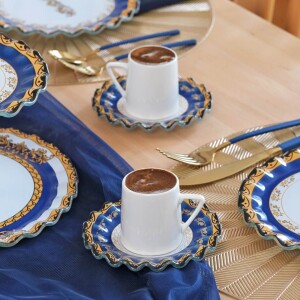 Glore Elegance 6 Kişilik Cam Kahve Takımı - Glore