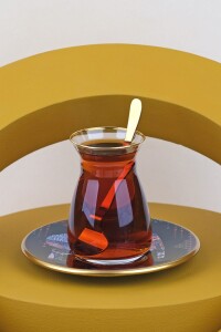 Glore Elephant Siyah 12 Parça 6 Kişilik Cam Çay Takımı - Glore (1)