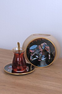 Glore Elephant Siyah 12 Parça 6 Kişilik Cam Çay Takımı - 4