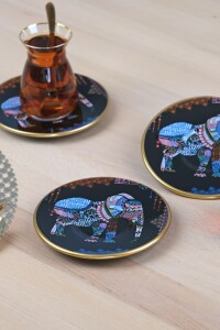 Glore Elephant Siyah 12 Parça 6 Kişilik Cam Çay Takımı - 8