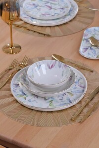 Glore Harmony Altın Yaldızlı 27 Parça 6 Kişilik Seramik Yemek Takımı - Glore (1)