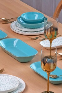 Glore İkat Altın Yaldızlı 31 Parça 6 Kişilik Seramik Yemek Takımı - 9