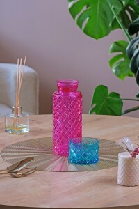 Glore Kafes Pembe - Turkuaz Başucu Sürahisi ve Bardak Takımı - 3
