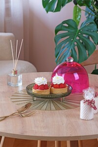 Glore Kapaklı Kek Standı Yeşil - Pembe - 3
