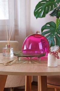 Glore Kapaklı Kek Standı Yeşil - Pembe - 5