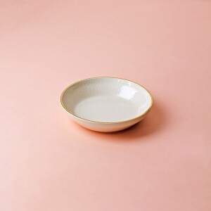 Glore Reaktif Krem Altın Yaldızlı 24 Parça 6 Kişilik Seramik Yemek Takımı - 9