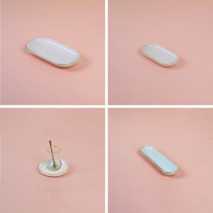 Glore Reaktif Krem Altın Yaldızlı 41 Parça 6 Kişilik Seramik Kahvaltı Takımı - 10