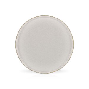 Glore Reaktif Krem Altın Yaldızlı Seramik Servis Tabağı Takımı 23cm - Glore