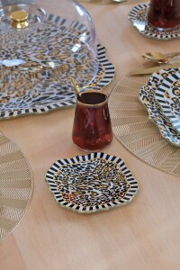 Glore Leopard Altın Yaldızlı 12 Parça 6 Kişilik Cam Çay Takımı - 6
