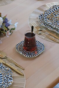 Glore Leopard Altın Yaldızlı 12 Parça 6 Kişilik Cam Çay Takımı - Glore (1)