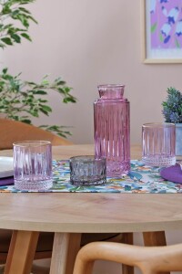 Glore Linea Mor - Füme Başucu Sürahisi ve Bardak Takımı - 3