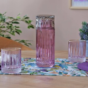 Glore Linea Mor - Füme Başucu Sürahisi ve Bardak Takımı - 1