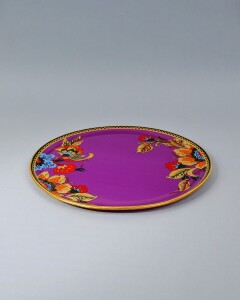 Glore Lorena Asorti Altın Yaldızlı Cam Tepsi - 14