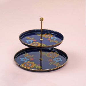 Glore Lorena Lacivert Emaye Katlı Kurabiyelik - Glore