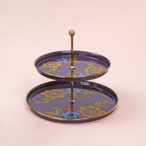 Glore Lorena Mor Emaye Katlı Kurabiyelik - Glore