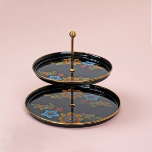 Glore Lorena Siyah Emaye Katlı Kurabiyelik - Glore