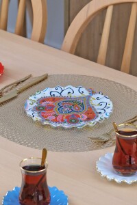 Glore Manitu Altın Yaldızlı 6 Kişilik 19 Parça Pasta Çay Takımı - 6
