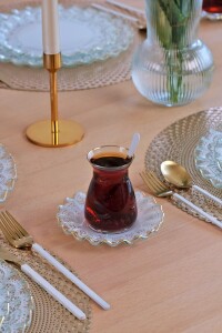 Glore Marche Altın Yaldızlı 6 Kişilik 33 Parça Pasta Çay Servis İkram Takımı - 6
