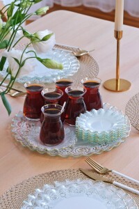 Glore Marche Altın Yaldızlı 6 Kişilik 33 Parça Pasta Çay Servis İkram Takımı - 9