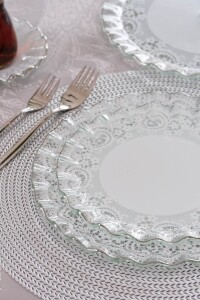 Glore Marche Platin Yaldızlı 6 Kişilik 34 Parça Pasta Servis Takımı - 9