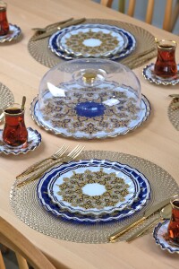 Glore Marsel Altın Yaldızlı 6 Kişilik 28 Parça Pasta Çay Servis Takımı - 4