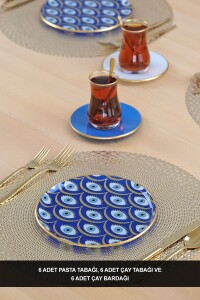 Glore Nazende 6 Kişilik 18 Parça Pasta Çay Takımı - Glore