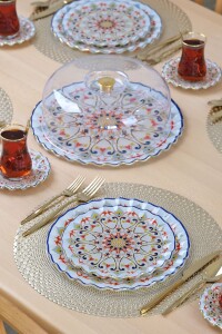 Glore Orient Altın Yaldızlı 6 Kişilik 28 Parça Pasta Çay Servis Takımı - 3