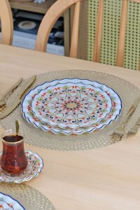 Glore Orient Altın Yaldızlı 6 Kişilik 28 Parça Pasta Çay Servis Takımı - 5