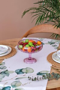 Glore Orta Boy Cam Mor Ayaklı Salata Kasesi - Glore (1)