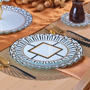 Glore Prestige 6 Kişilik 33 Parça Cam Pasta Çay Servis Takımı - Glore