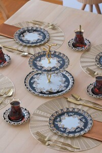 Glore Ragusa Altın Yaldızlı 6 Kişilik 26 Parça Pasta Takımı - Glore (1)