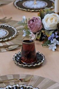 Glore Renoir Altın Yaldızlı 6 Kişilik 26 Parça Pasta Takımı - 6