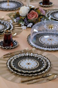 Glore Renoir Altın Yaldızlı 6 Kişilik 34 Parça Pasta Servis Takımı - 2