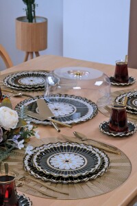 Glore Renoir Altın Yaldızlı 6 Kişilik 34 Parça Pasta Servis Takımı - 8