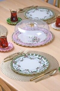 Glore Roses Altın Yaldızlı 6 Kişilik 19 Parça Çay Servis Takımı - 2
