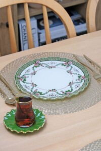 Glore Roses Altın Yaldızlı 6 Kişilik 19 Parça Çay Servis Takımı - 5