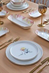 Glore Sunset Altın Yaldızlı 31 Parça 6 Kişilik Seramik Yemek Takımı - Glore (1)