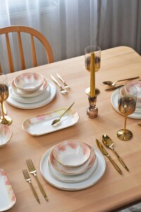 Glore Sunset Altın Yaldızlı 31 Parça 6 Kişilik Seramik Yemek Takımı - 6