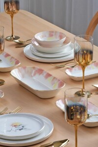 Glore Sunset Altın Yaldızlı 31 Parça 6 Kişilik Seramik Yemek Takımı - 7