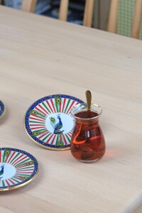 Glore Tavus Altın Yaldızlı 12 Parça 6 Kişilik Cam Çay Takımı - 6