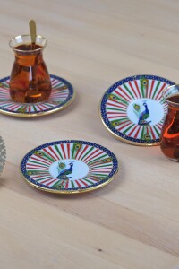 Glore Tavus Altın Yaldızlı 12 Parça 6 Kişilik Cam Çay Takımı - 8