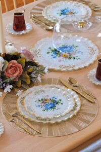 Glore Tiete Altın Yaldızlı 6 Kişilik 34 Parça Pasta Servis Takımı - Glore (1)