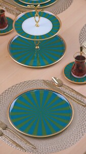 Green Line 6 Parça 6 Kişilik Servis Takımı - Servis Tabağı - Glore