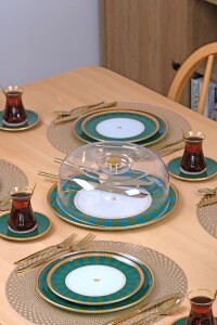 Green Line Kapaklı Kek Fanus - Pasta Sunum Standı - Glore