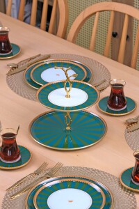 Green Line Katlı Kurabiyelik Sunum Tabağı - Glore