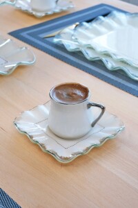 Kare Latte Şeffaf Platin Kahve Seti 6 Lı - 2