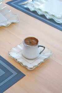 Kare Latte Şeffaf Platin Kahve Seti 6 Lı - 3